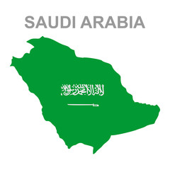 Maps of Saudi Arabia with national flags icon vector design symbol