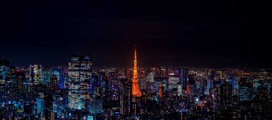 No drill blackout roller blinds Tokyo Tokyo cityscape, Japan night view 東京の夜景