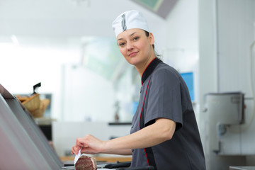 female shopkeeper in a grocery store