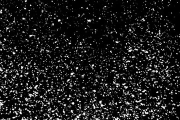 White snow falling down on black background