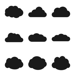 cloud web icons set. Simple vector symbols collection. Illustration for design