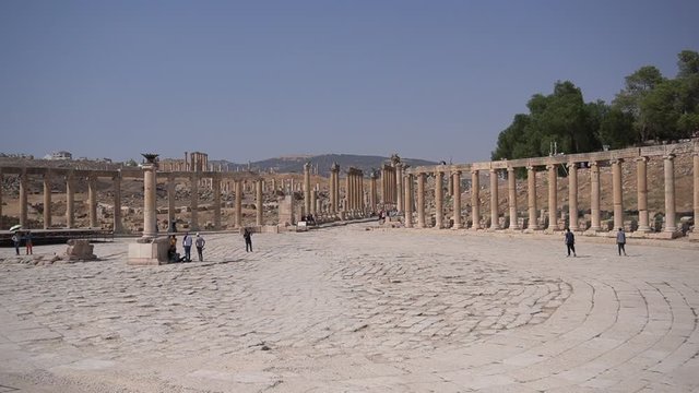 in jerash jordan the antique archeological site classical Unesco heritage for tourist