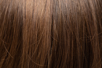 Fototapeta premium detail of a woman's brown and shiny straight hair