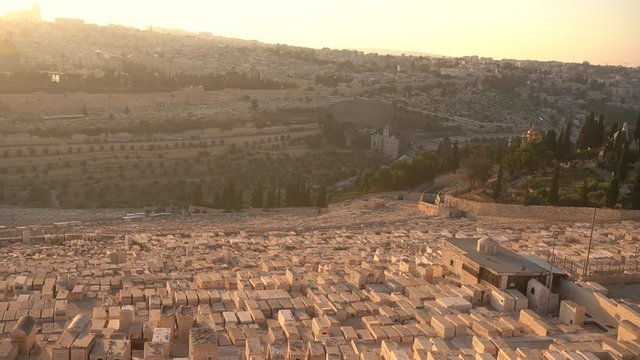 Jewish cemetery in Jerusalem, holy city in Israel, seat of the three monotheistic religions .   A multitude of graves in the city after the Palestinian terrorist attack of October 7, 2023