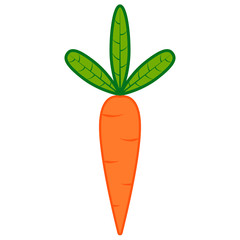 Cartoon carrot icon, symbol symbol vegetarianism, nutritious and healthy vegetables, vector carrot symbol of vitamins a carotene for vegans