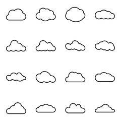 cloud web icons set. Simple vector symbolsa collection. Illustration for design