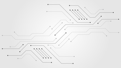  Grey white Abstract technology background with various technology elements Hi-tech communication concept innovation background Circle empty space for your text