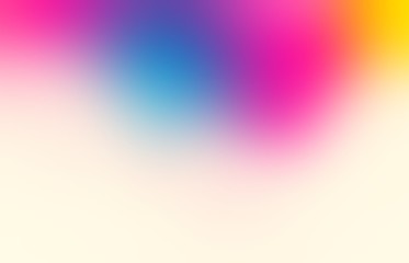 Blue yellow pink blur strokes pattern on white background. Blurred texture. Abstract illustration. 