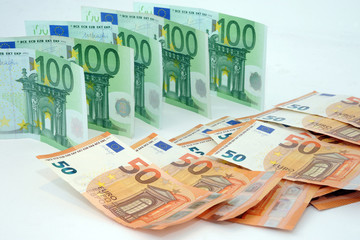 Euros - Money - euro cash background. Euro Money Banknotes