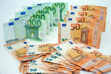 Euros - Money - euro cash background. Euro Money Banknotes