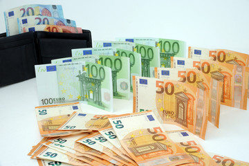 Euros - Money - euro cash background. Euro Money Banknotes