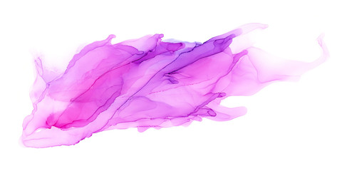 Alcohol ink texture in purple. Handpainted abstract background for prints