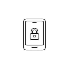 mobile app protection - minimal line web icon. simple vector illustration. concept for infographic, website or app.