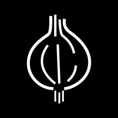 Garlic icon vector in simple style design