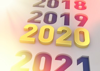 New Year - 2020 is coming - 3D