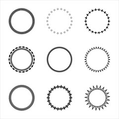 Simple round frames collection. Vector illustration for design