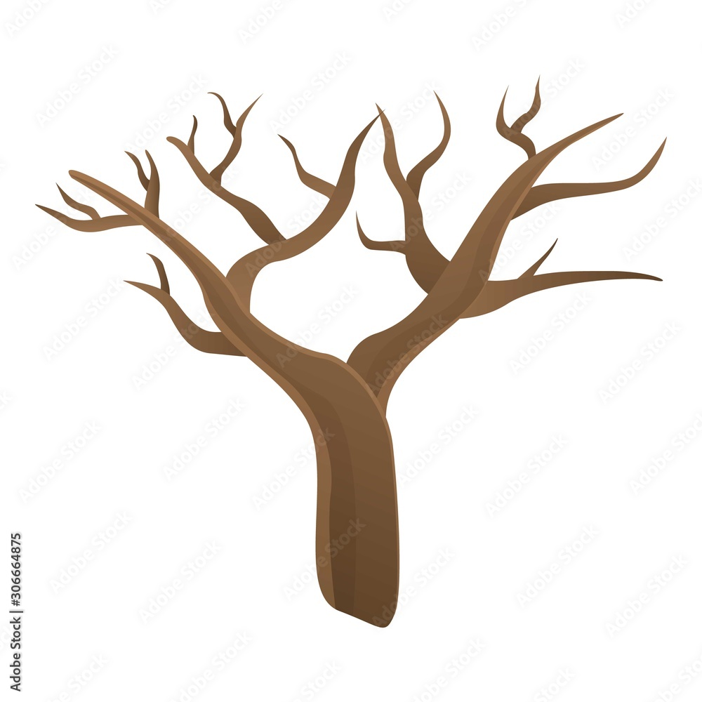 Poster alone tree icon. cartoon of alone tree vector icon for web design isolated on white background