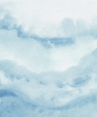 Blue watercolor brush stroke background. Modern design for wedding invitation, greeting, banner, flyer, poster, save the date