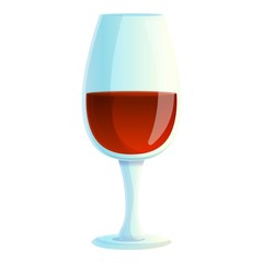 Red wine glass icon. Cartoon of red wine glass vector icon for web design isolated on white background