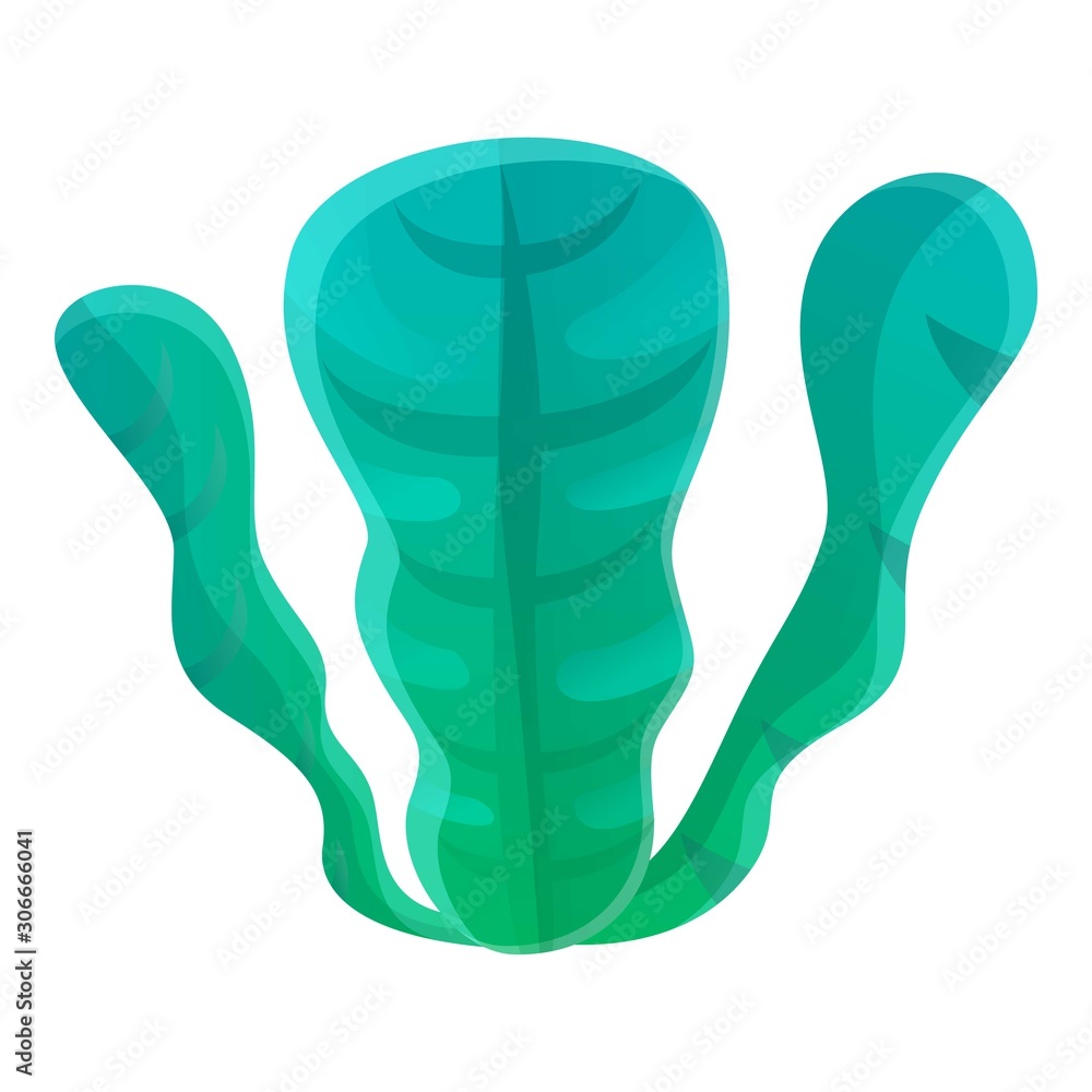 Poster algae leaf icon. cartoon of algae leaf vector icon for web design isolated on white background