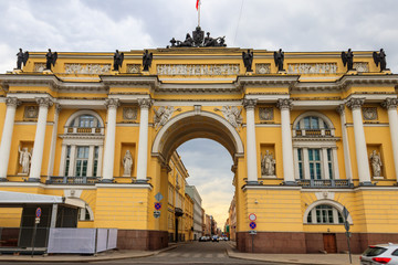Senate and Synod Building (now headquarters of the Constitutional Court of Russia) on Senate square in St. Petersburg, Russia