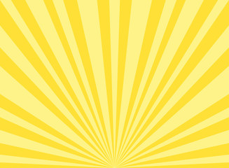 Sunlight abstract wide background. Yellow and white color burst horizontal background.