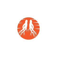 Ginseng Wave Logo Template vector symbol