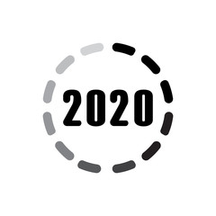 Happy new year 2020 with loading icon. Design template vector