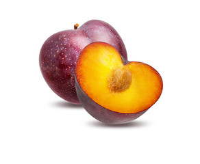 Plum isolated on white background with clipping path
