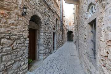 Traditional Street in Mesta, Chios Island, Greece