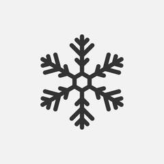 Snowflake icon isolated on white background. Vector illustration.