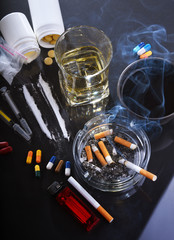Addictive substances, including alcohol, cigarettes and drugs