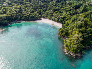 Fototapeta na wymiar Aerial View of Tropical Biesanz beach and Coastline near the Manuel Antonio national park, Costa Rica