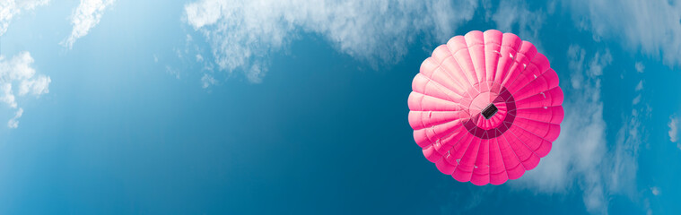 Air balloon flying in the sunshine