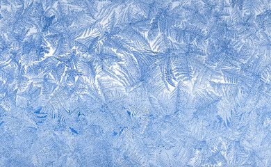 Blue frost on the glass.