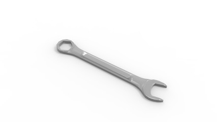 3d rendering of a wrench isolated in studio background
