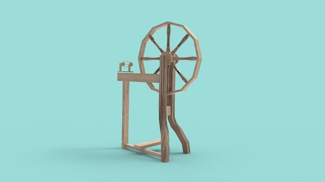 3d rendering of a spinning wheel isolated in studio background