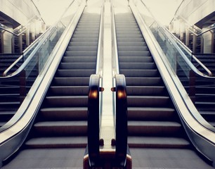 modern escalator in shopping center