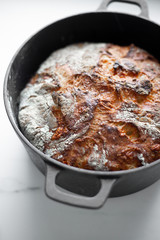 Sliced loaf of home made artisanal bread