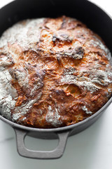 Sliced loaf of home made artisanal bread