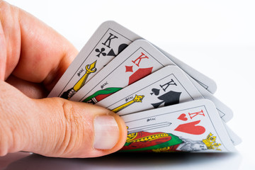 poker playing cards on green background