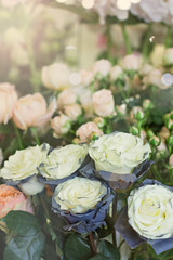 Beautiful white and black roses