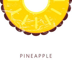 Pineapple flat vector background. Summer fruit. Summer sale background with pineapple. Banner, poster, flyer
