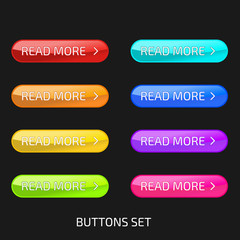 Set of colorful glass buttons. Web design elements