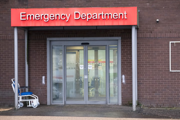 Emergency and Accident Department entrance at Hospital London UK