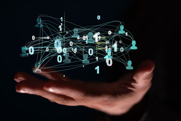 Diverse business team succes, network icons