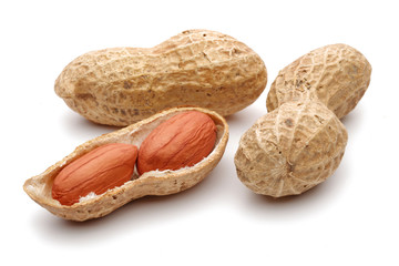 Peanuts isolated on white background