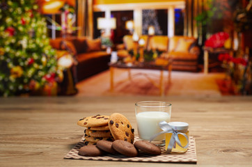 Sweet chocolate chip cookies. Healthy Food Snack Concept