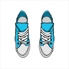 Sneakers. Vector hand drawn illustration. Sketch style. isolated on white