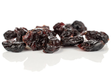 Lot of whole dried cowberry................ isolated on white background